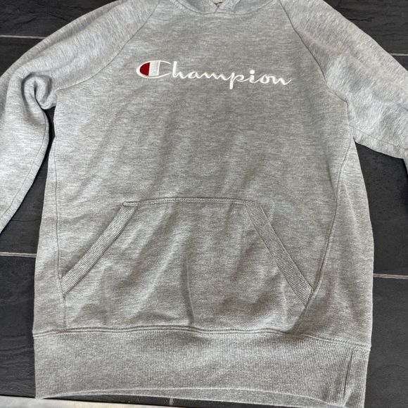 Champion Pullover Sweatshirt Authentic Gray Kids Size Medium - Picture 2 of 8